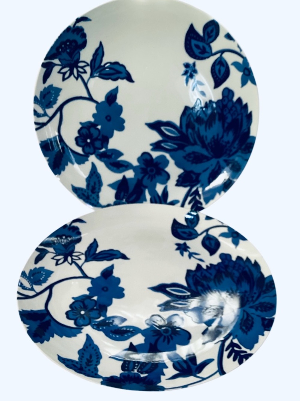 Royal Norfolk White and Blue Floral Ceramic Dinner Plates - Set of 2